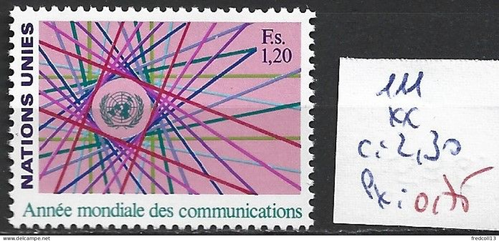 NATIONS UNIES OFFICE DE GENEVE 111 ** Côte 2.30 € - Unused Stamps