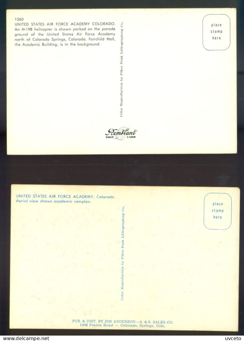 USA, Colorado, Colorado Springs, US Air Force Academy, 1960's, Lot Of 2 Postcards N98d - Colorado Springs