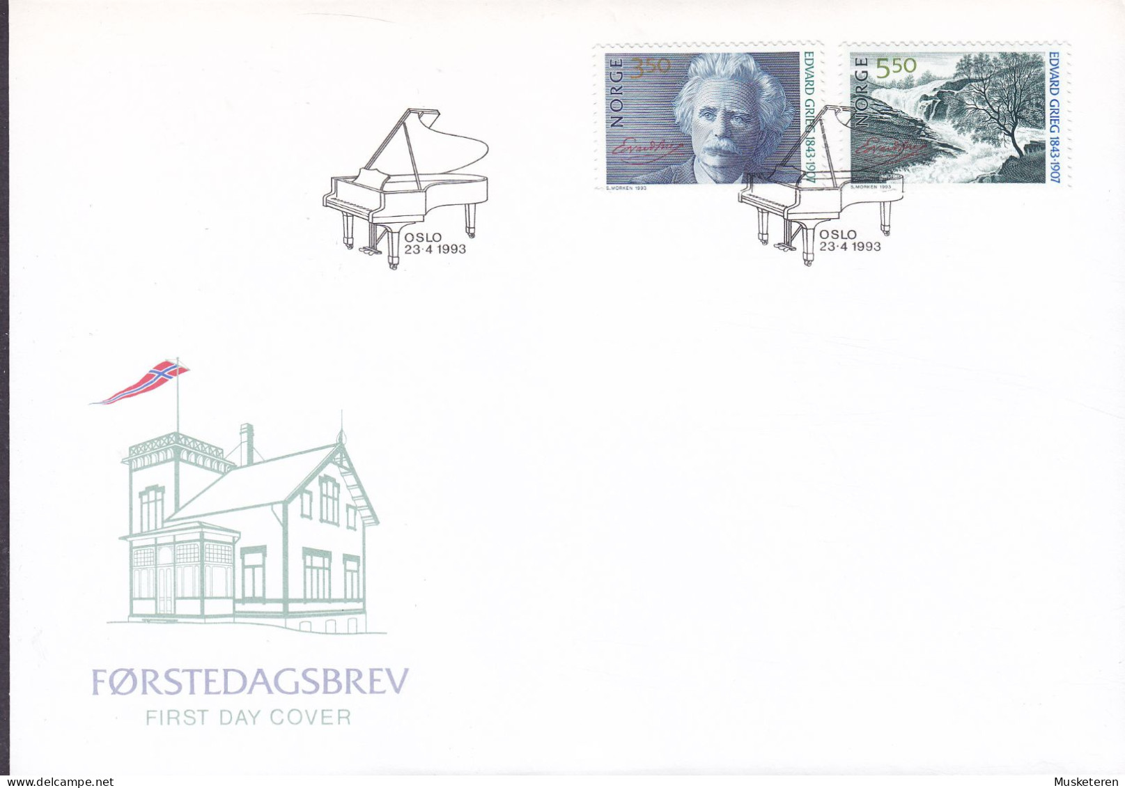 Norway 1993 FDC Cover Ersttags Brief Edvard Grieg, Komponist Complete Set !! - FDC