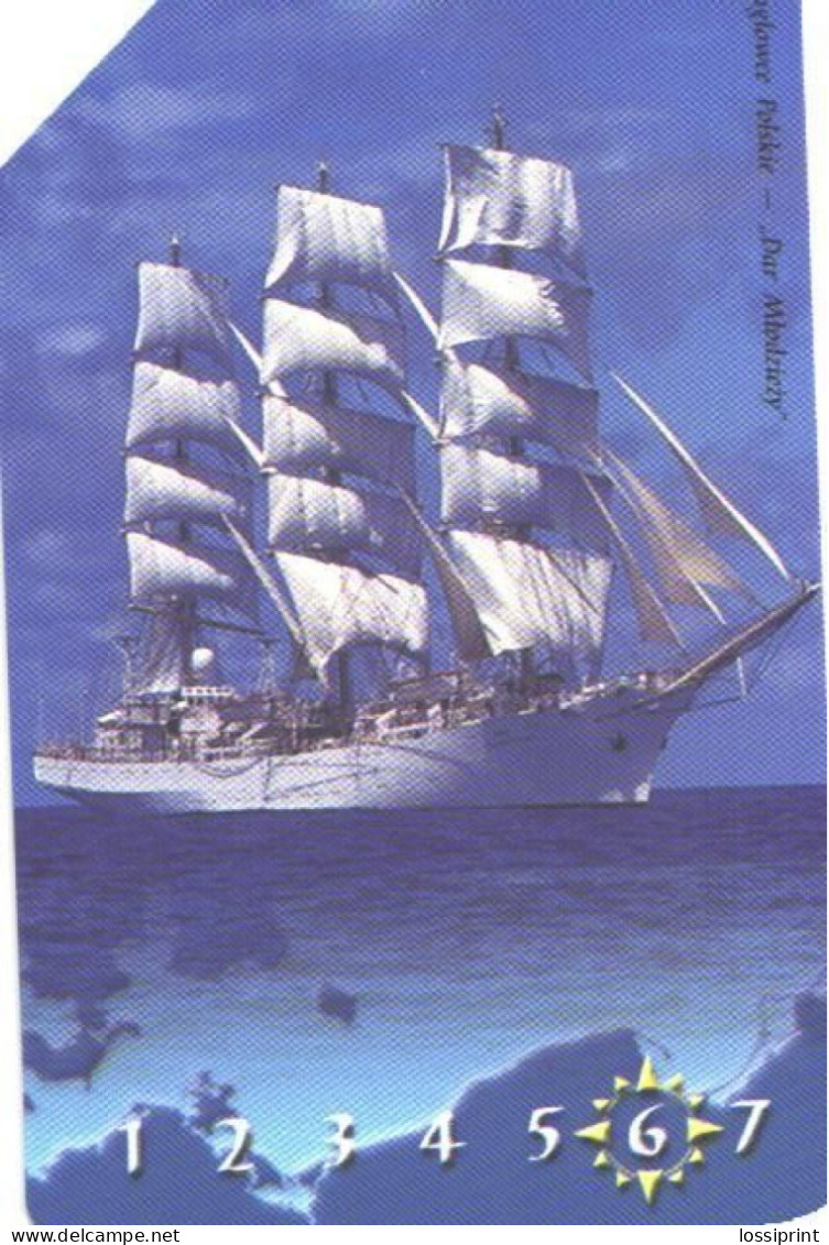 Poland:Used Phonecard, Telekomunikacja Polska S.A., 25 Units, Sailing Ship Dar Mlodziety - Polonia