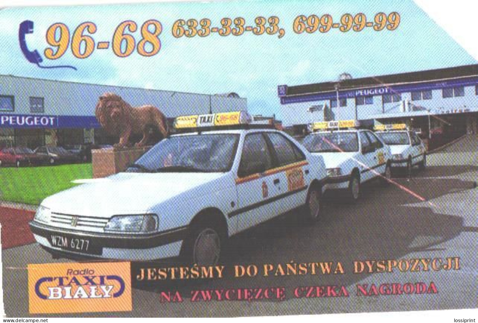 Poland:Used Phonecard, Telekomunikacja Polska S.A., 50 Units, Taxi Cars, Peugeot - Poland