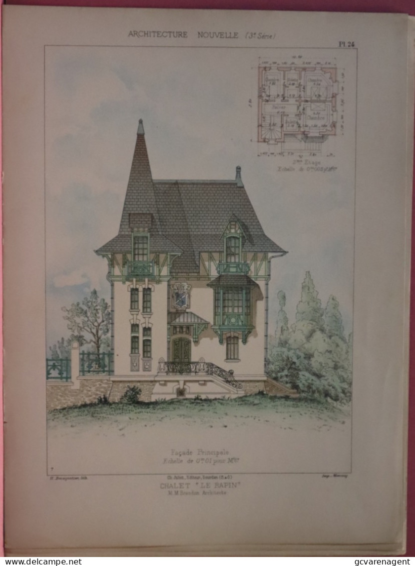 PLAN =  CHALET  LE RAPIN         37 X 28 CM  VOIR IMAGES ÉTAT DES PLANS - Architektur