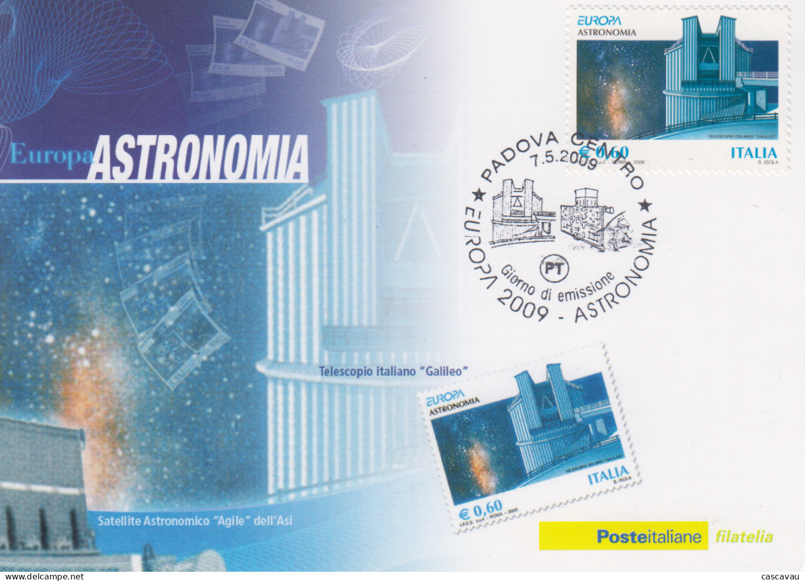 Carte Maximum  1er  Jour   ITALIE    Année  Internationale  De  L' Astronomie    EUROPA    2009 - 2009