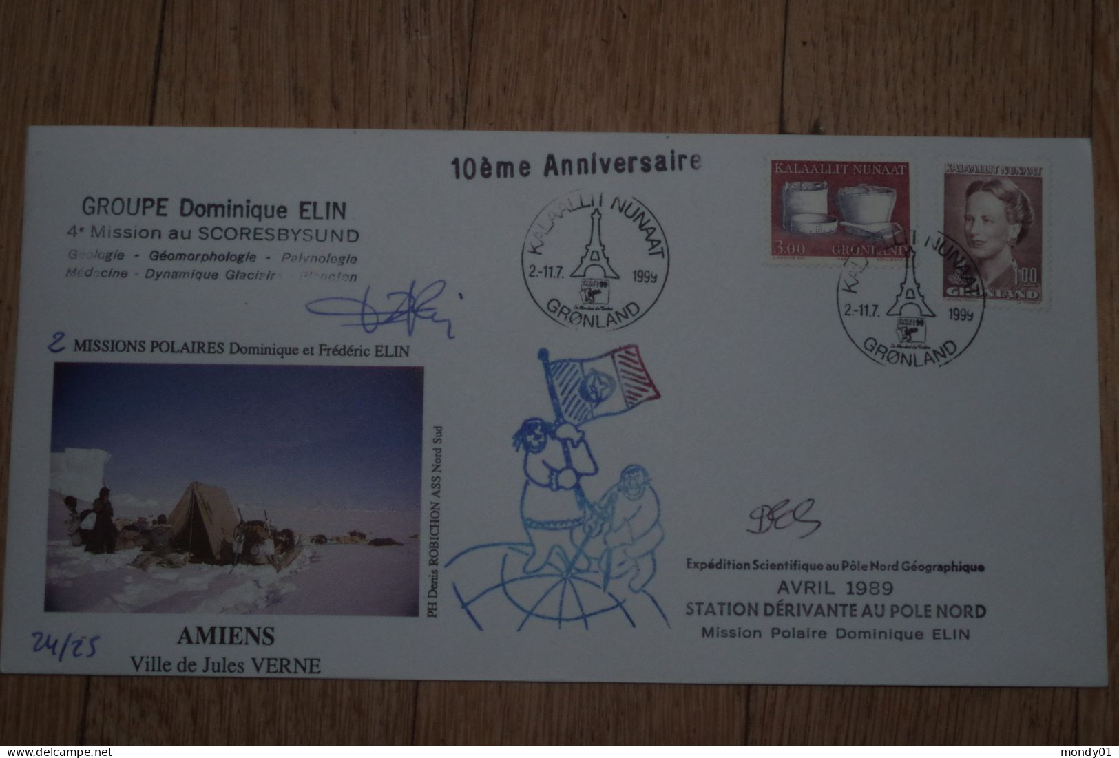 2-2266  Station Française Polaire Elin French North Pole Nord Drifting Arctic Arctique Greenland Paris 1999 - Scientific Stations & Arctic Drifting Stations