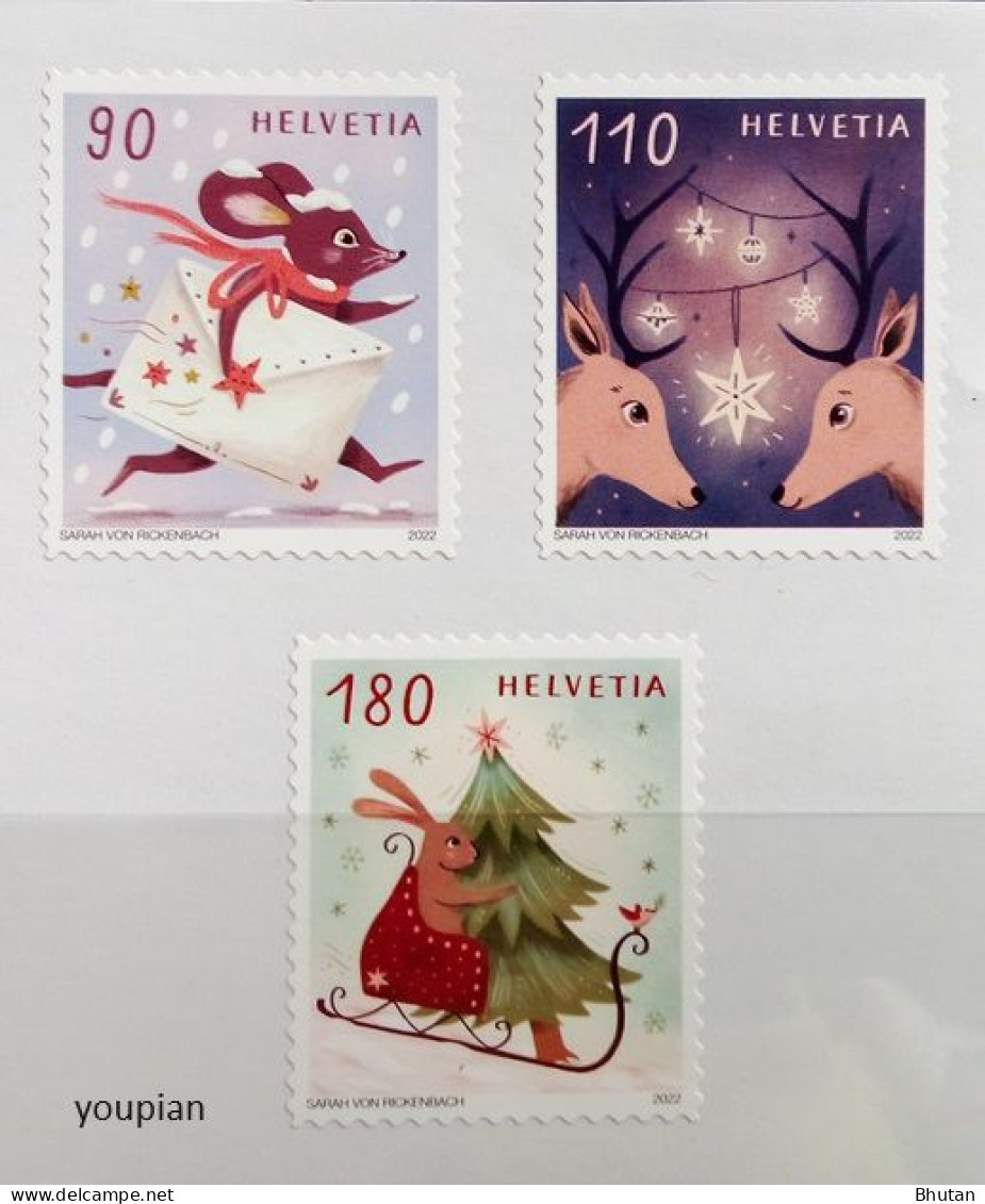 Switzerland 2022, Christmas, MNH Stamps Set - Nuevos