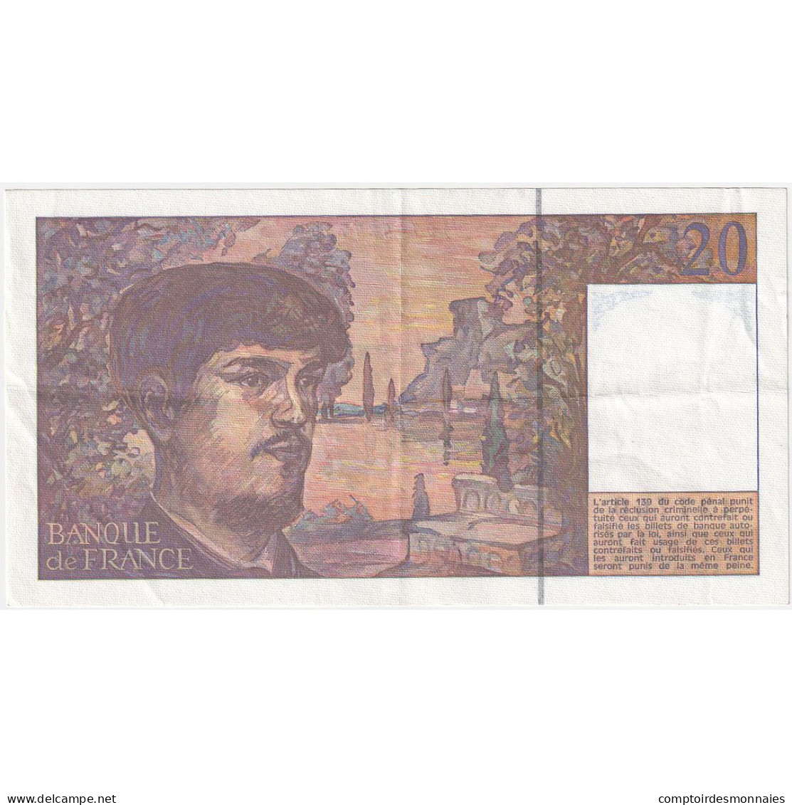 France, 20 Francs, 1993, Z.043, TTB, Fayette:66bis.5, KM:151f - 20 F 1980-1997 ''Debussy''