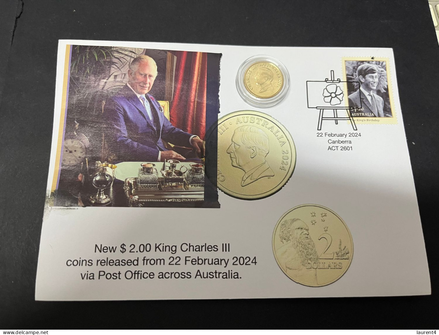 23-2-2024 (1Y 2 A) Australia - Coin & Stamp Released Via Australia Post - New $ 2.00 King Charles III (on Cover) - 2 Dollars