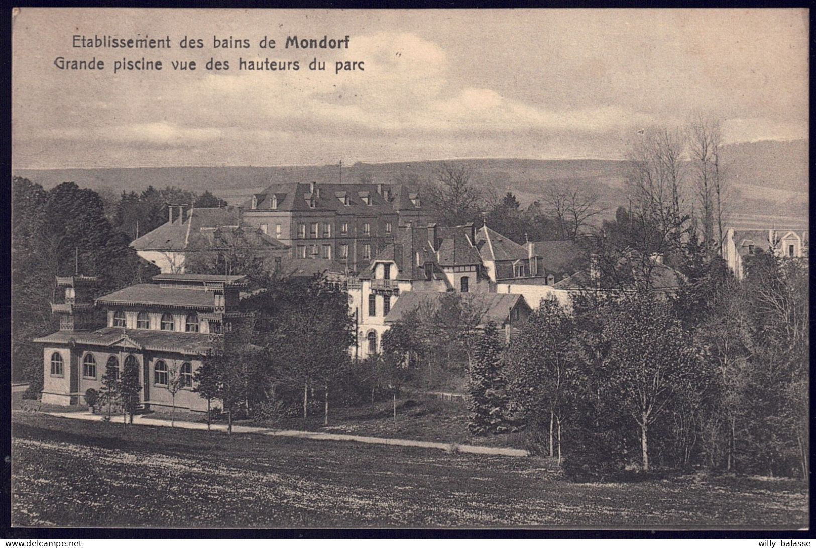 +++ CPA - Luxembourg - Ets Des Bains De MONDORF - Grande Piscine Vue Des Hauteurs Du Parc  // - Mondorf-les-Bains