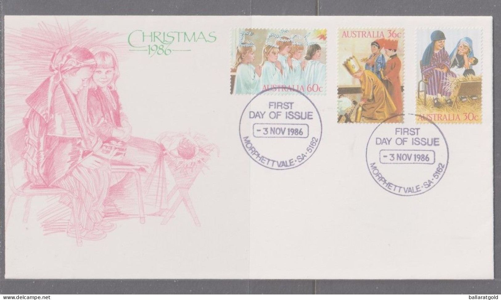 Australia 1986 Christmas First Day Cover - Morphettvale SA - Covers & Documents