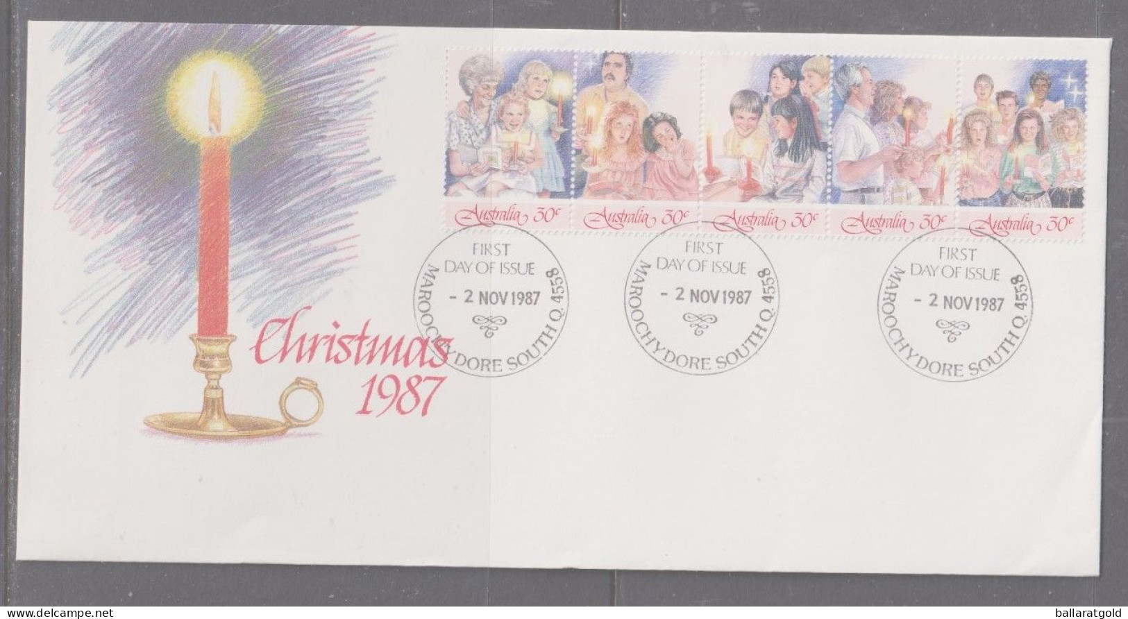 Australia 1987 Christmas X 2 FDC APM Maroochydore South - Brieven En Documenten