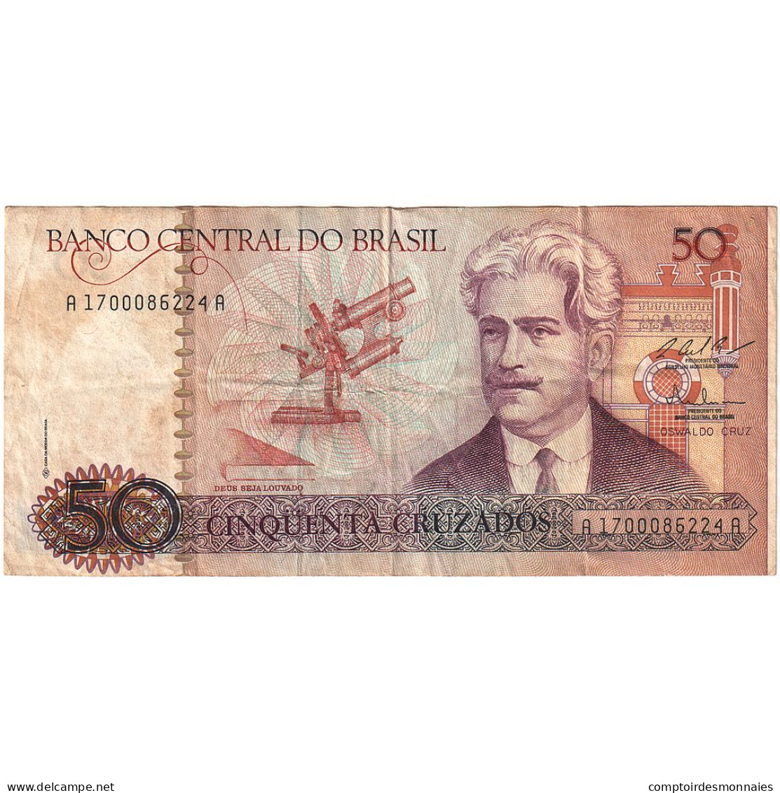 Brésil, 50 Cruzados, Undated (1986-88), KM:210b, TB - Brasilien