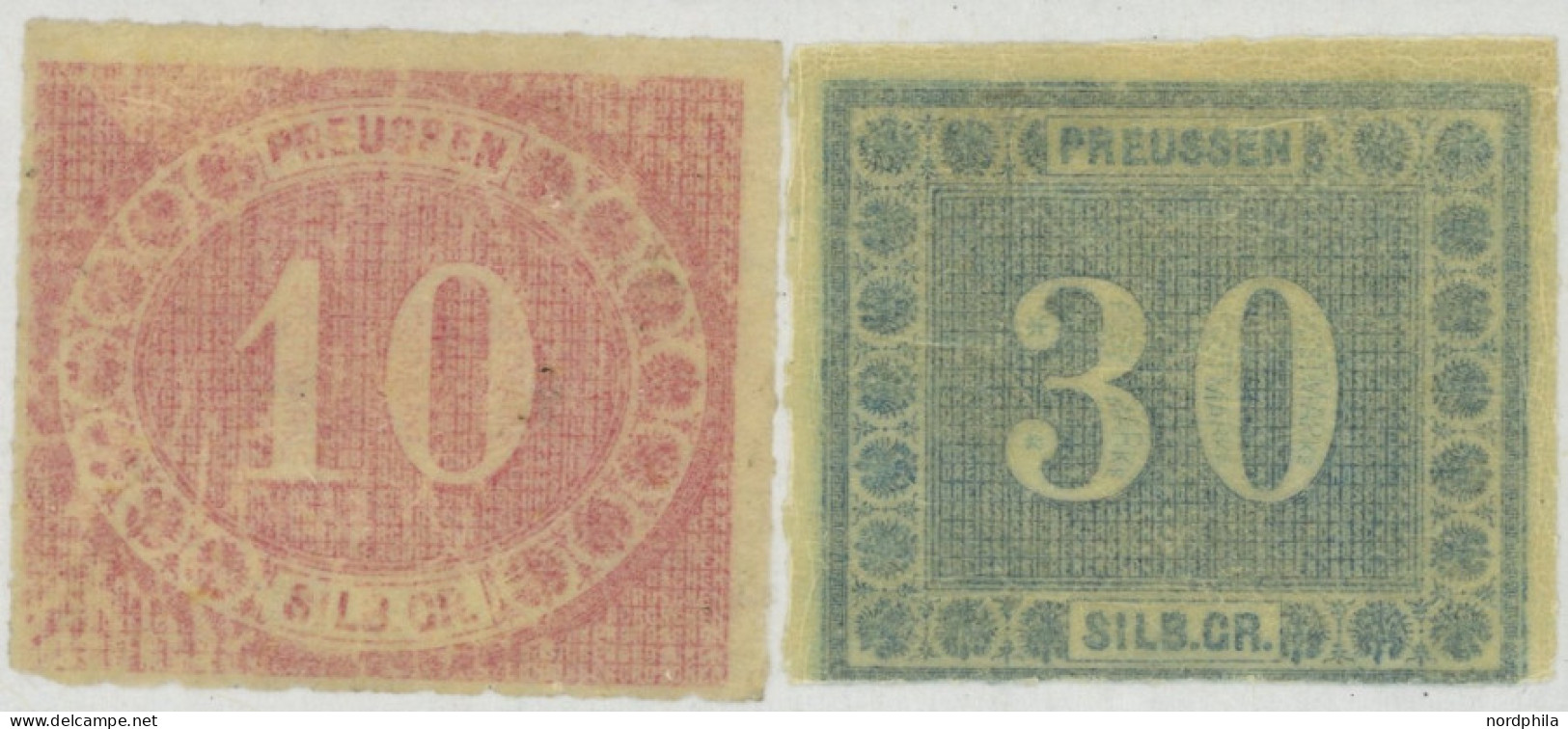 PREUSSEN 20/1 , 1866, 10 Und 30 Sgr., Kleine Mängel, Feinst, Mi. 220.- - Sonstige & Ohne Zuordnung
