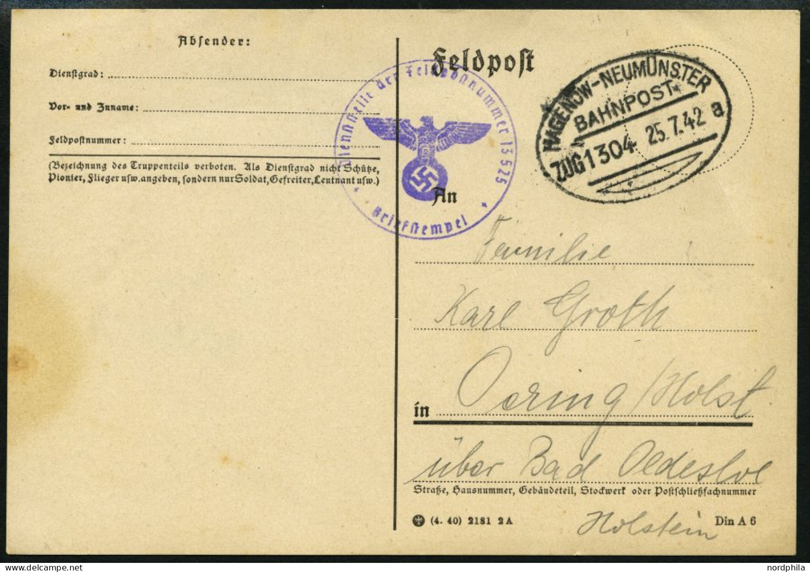 BAHNPOST Hagenow-Neumünster (verschiedene Züge Und Typen), 1901-1942, 9 Belege Feinst/Pracht - Franking Machines (EMA)