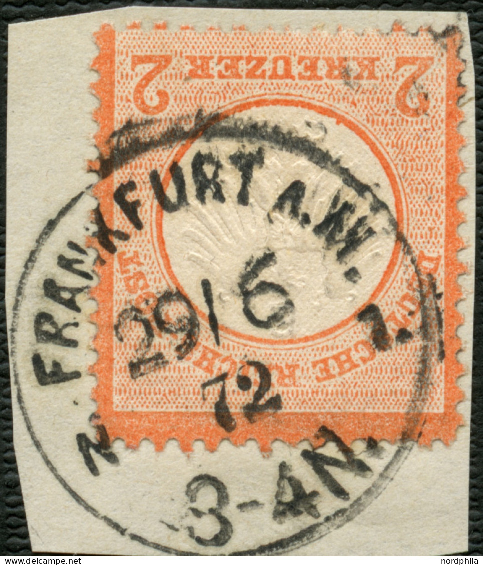 Dt. Reich 8 BrfStk, 1872, 2 Kr. Ziegelrot, K1 FRANKFURT N 1, Prachtbriefstück, Fotobefund Brugger, Mi. 400.- - Gebraucht