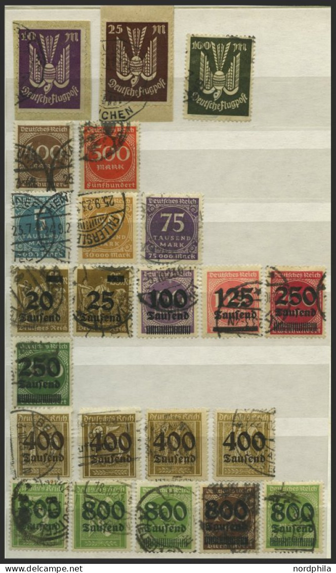 SAMMLUNGEN A.105-337 O, BrfStk, 1919-23, Gestempelte Sammlung Von 99 Verschiedenen Meist Kleineren Werten Inflation Im E - Oblitérés