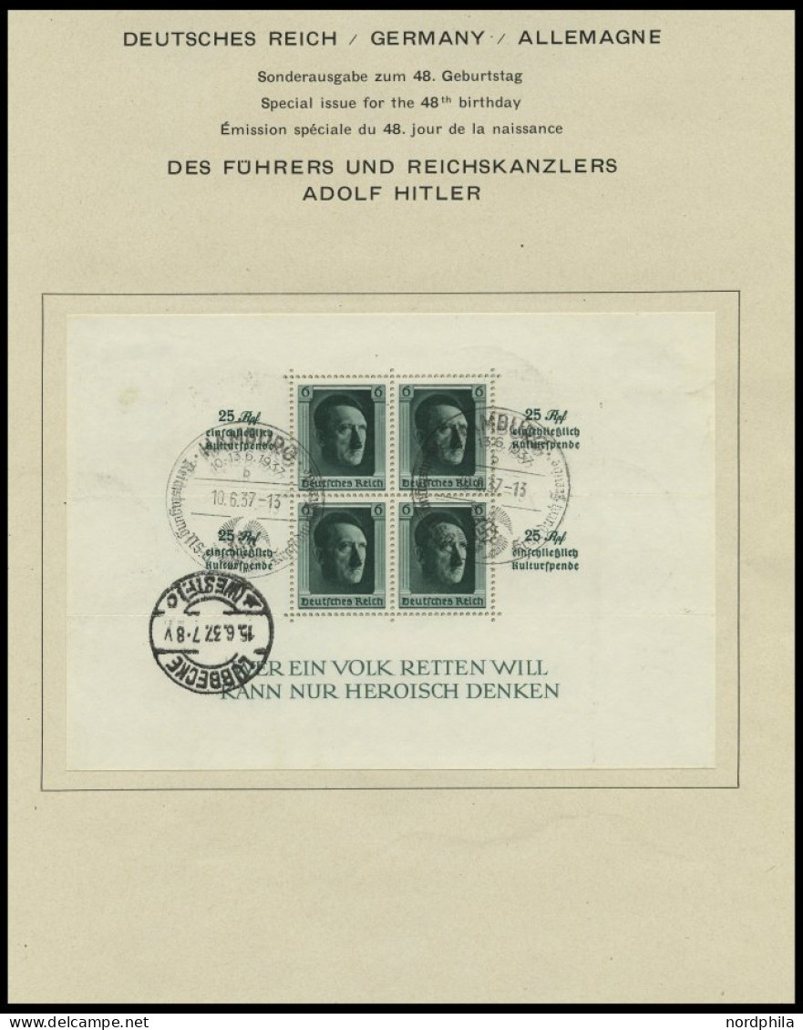 SAMMLUNGEN O, , 1923-45, Saubere Sammlung Dt. Reich Auf Schaubek Seiten Mit Noch Vielen Guten Mittleren Werten, Sätzen U - Autres & Non Classés