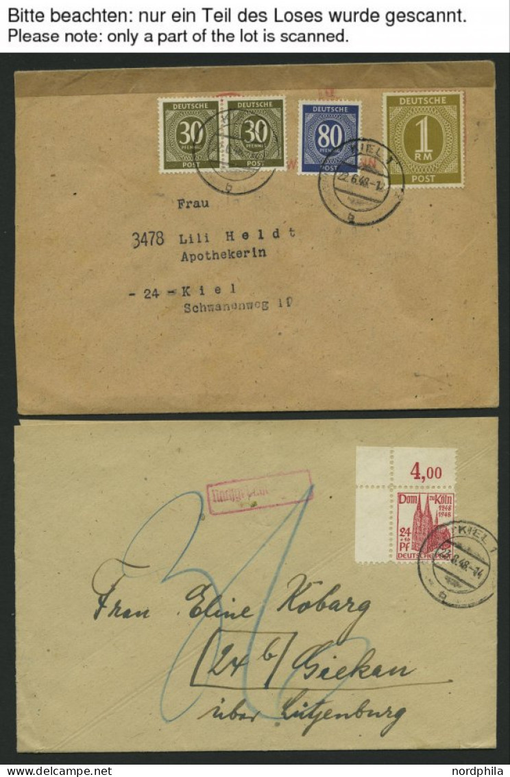 ALLIIERTE BES. 1945-49, Partie Von 85 Belegen Aus KIEL, Dabei Auch Ganzsachen, Sonderstempel Und Einige Besonderheiten,  - Autres & Non Classés