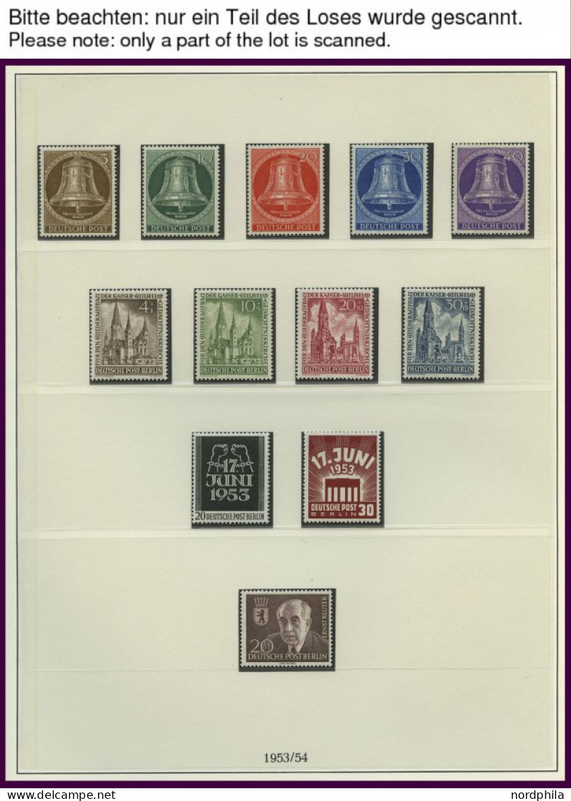SAMMLUNGEN , 1953-90, Ab Glocke Mitte Komplette Postfrische Sammlung In 2 Lindner Falzlosalben, Text Komplett, Prachterh - Sammlungen