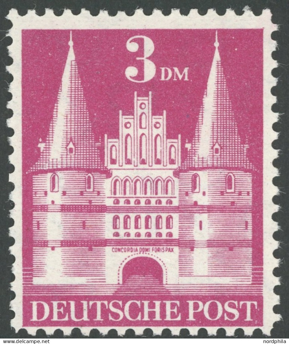 AMERIK. U. BRITISCHE ZONE 99IbYB , 1948, 3 DM Flache Treppe, Type Ib, Gezähnt L 11, Falzrest, Pracht, Mi. 55.- - Autres & Non Classés