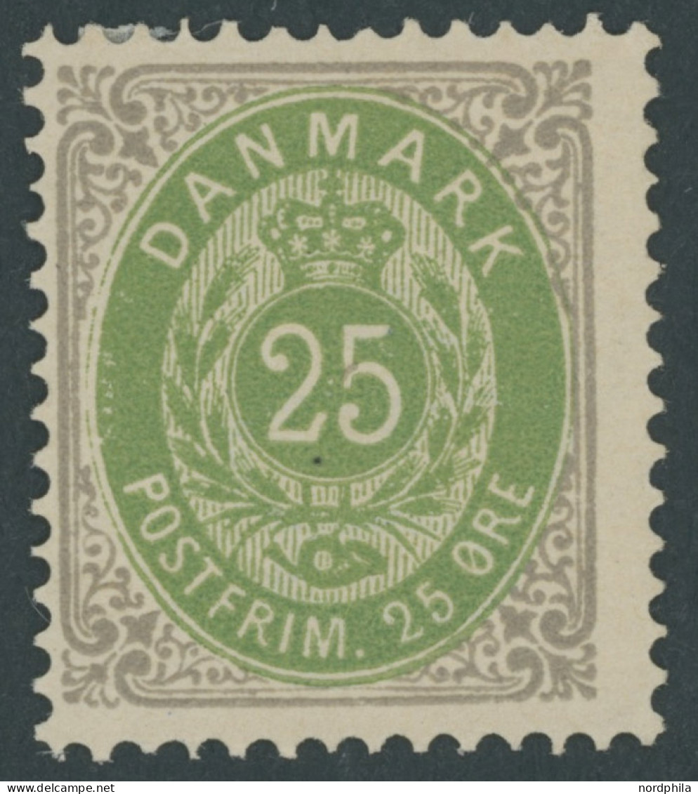 DÄNEMARK 29IYA , 1875, 25 Ø, Normaler Rahmen, Wz. 1Y, Gezähnt K 14:131/2, Falzrest, Pracht, Mi. 65.- - Other & Unclassified