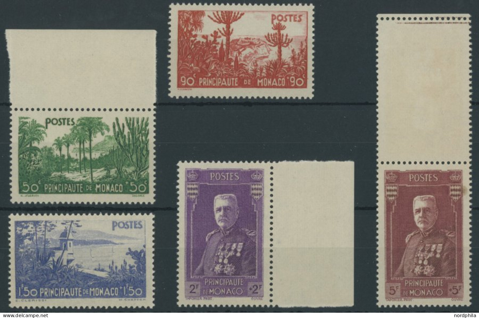 MONACO 138-42 , 1937, Gartenanlagen, Prachtsatz, Mi. 220.- - Other & Unclassified