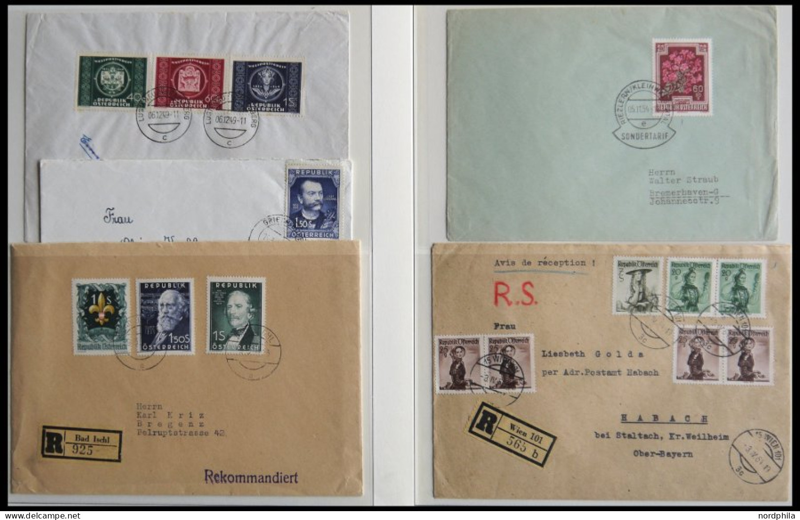 LOTS 1945-54, Kleine Partie Von 21 Verschiedenen Belegen, Meist Pracht - Collections