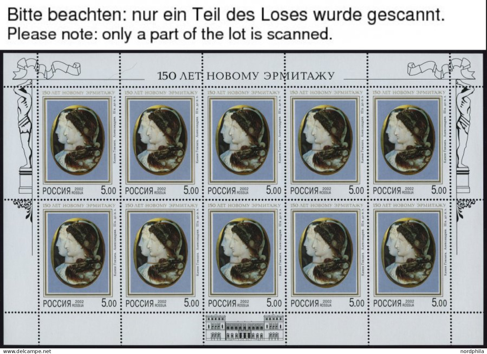 RUSSLAND 949,961-64KB , 2001/2, GUS Und Museum Neue Eremitage, 5 Kleinbogen, Pracht, Mi. 110.- - Sonstige & Ohne Zuordnung