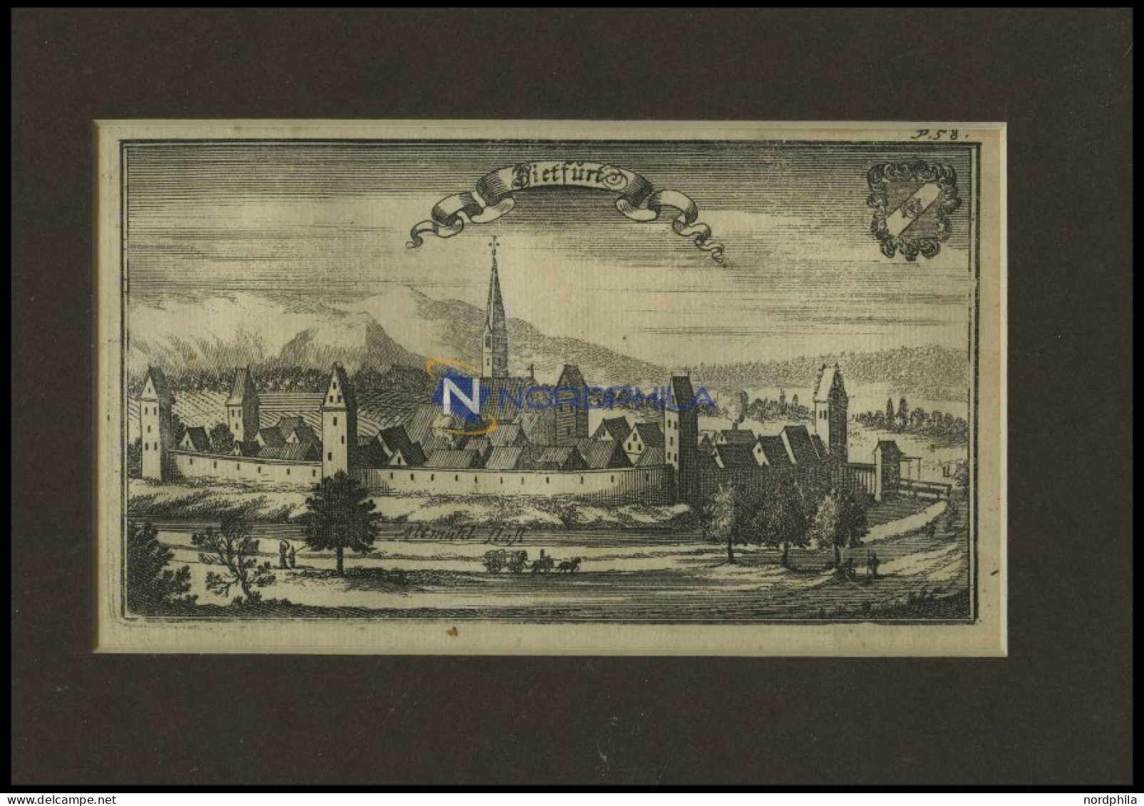 DIETFURT, Gesamtansicht, Kupferstich Von Ertl, 1687 - Estampes & Gravures