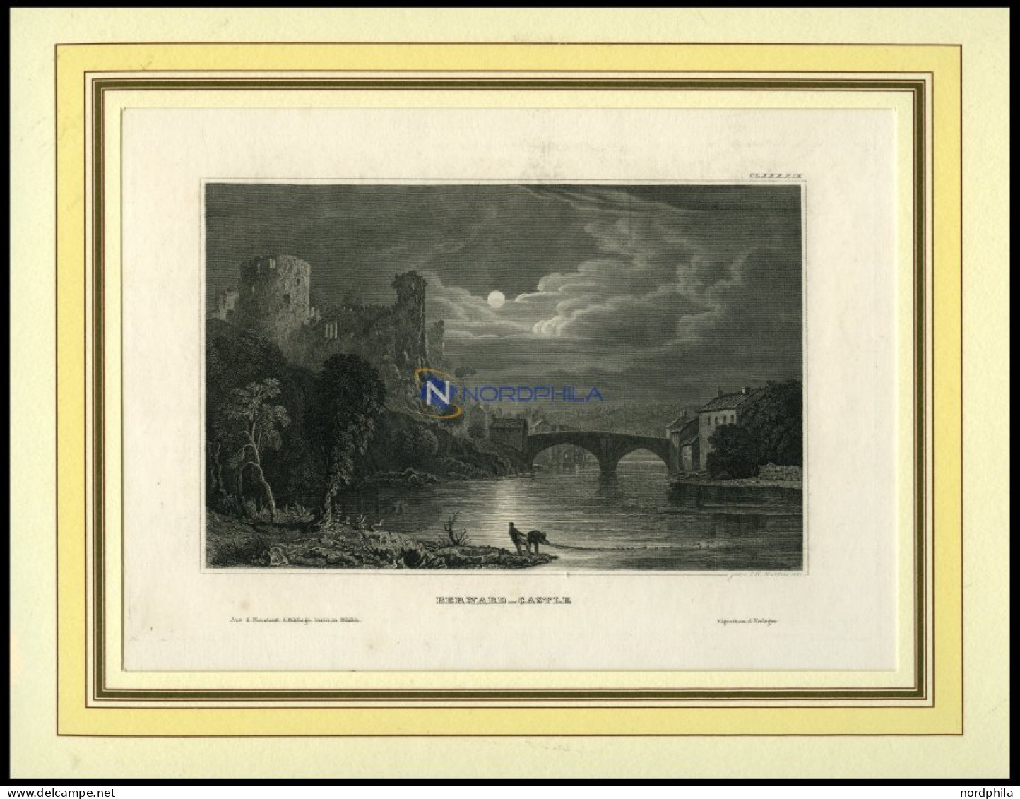 BERNARD-CASTLE, Stahlstich Von B.I. Um 1840 - Lithographies