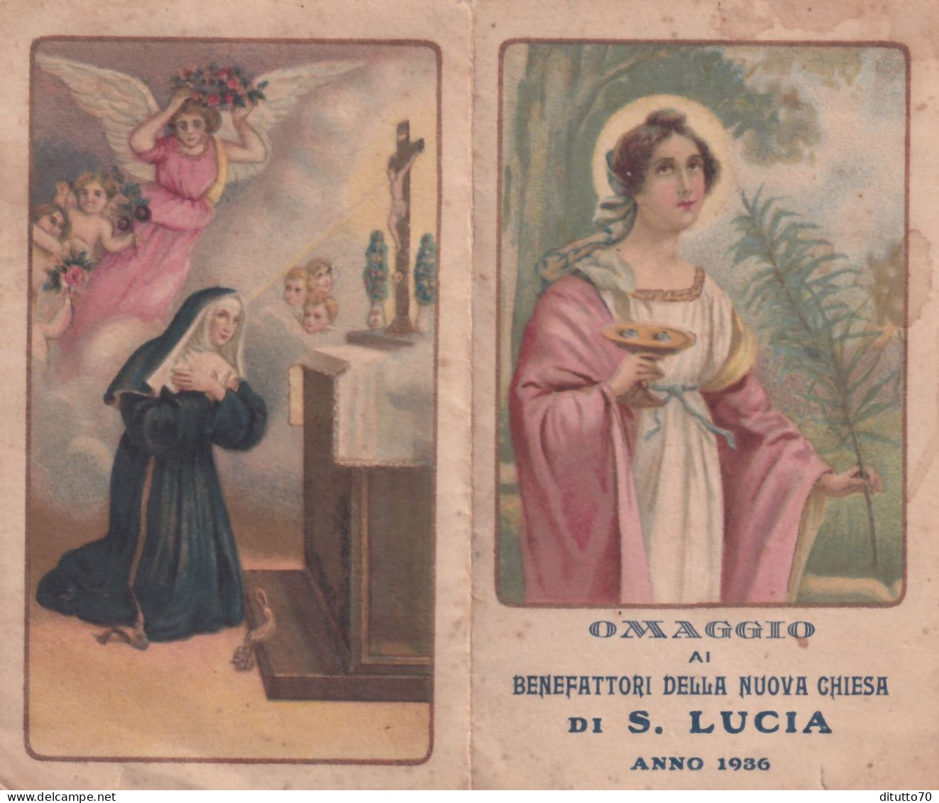 Calendarietto - Benefattori Della Nuova Chiesa Di S.lucia - Anno 1936 - Kleinformat : 1921-40