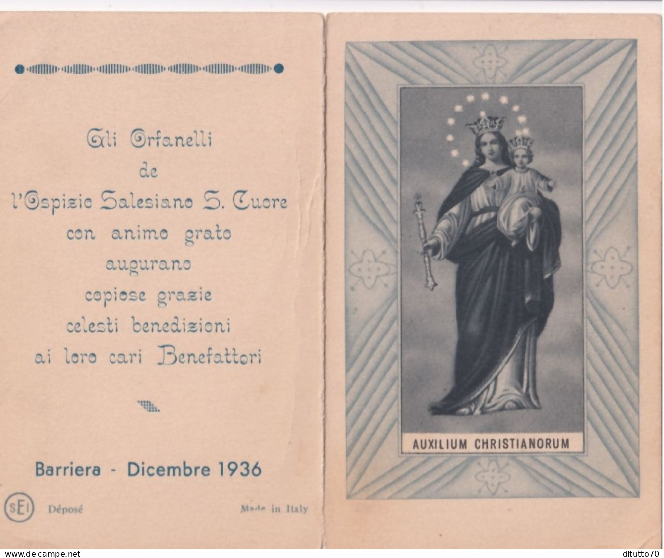 Calendarietto - Gli Orfanelli De L'ospizio Salesiano S.cuore - Barriera - Anno 1936 - Klein Formaat: 1921-40