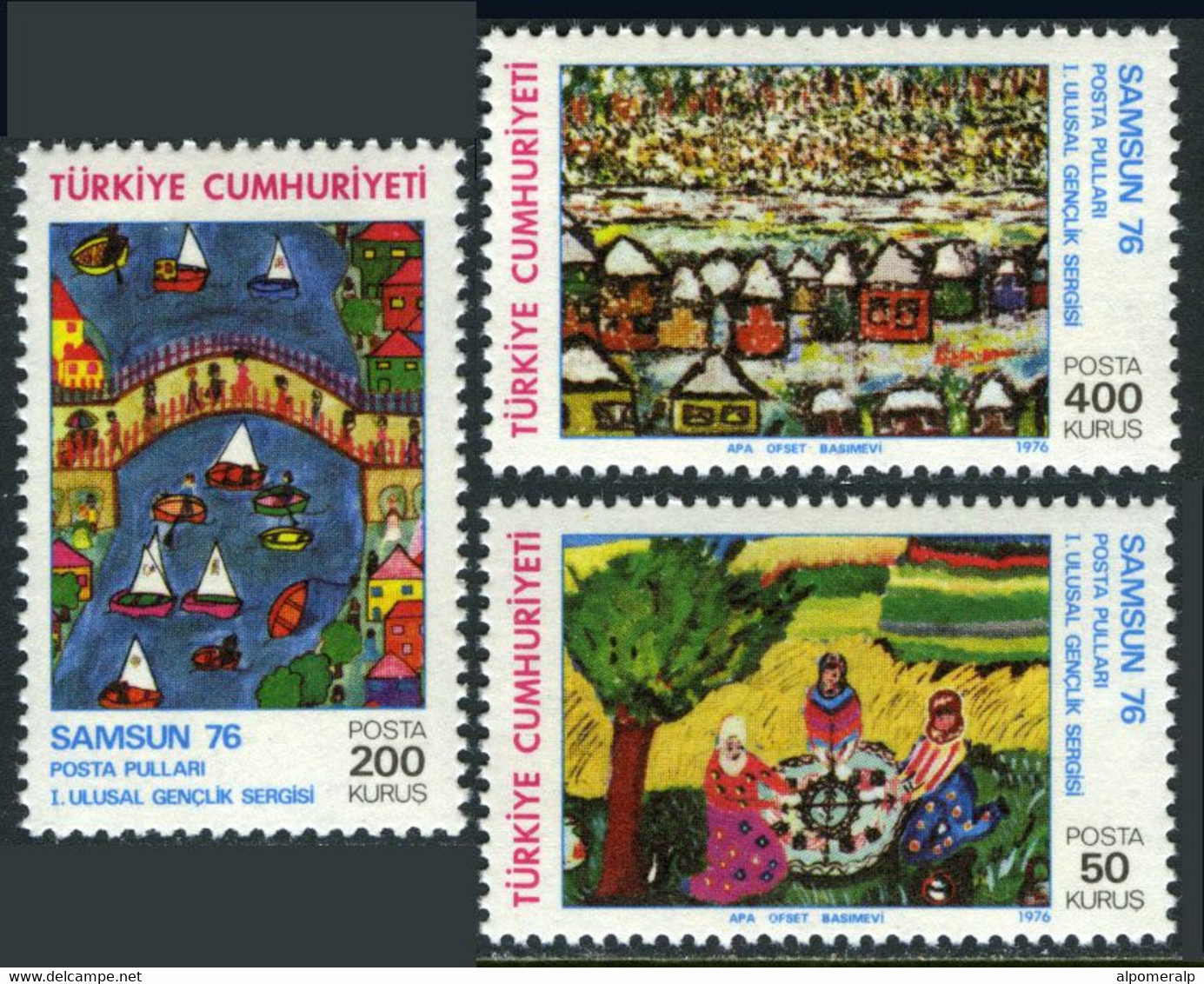 Türkiye 1976 Mi 2388-2390 MNH Youth Stamp Exposition | Children Drawings - Nuevos