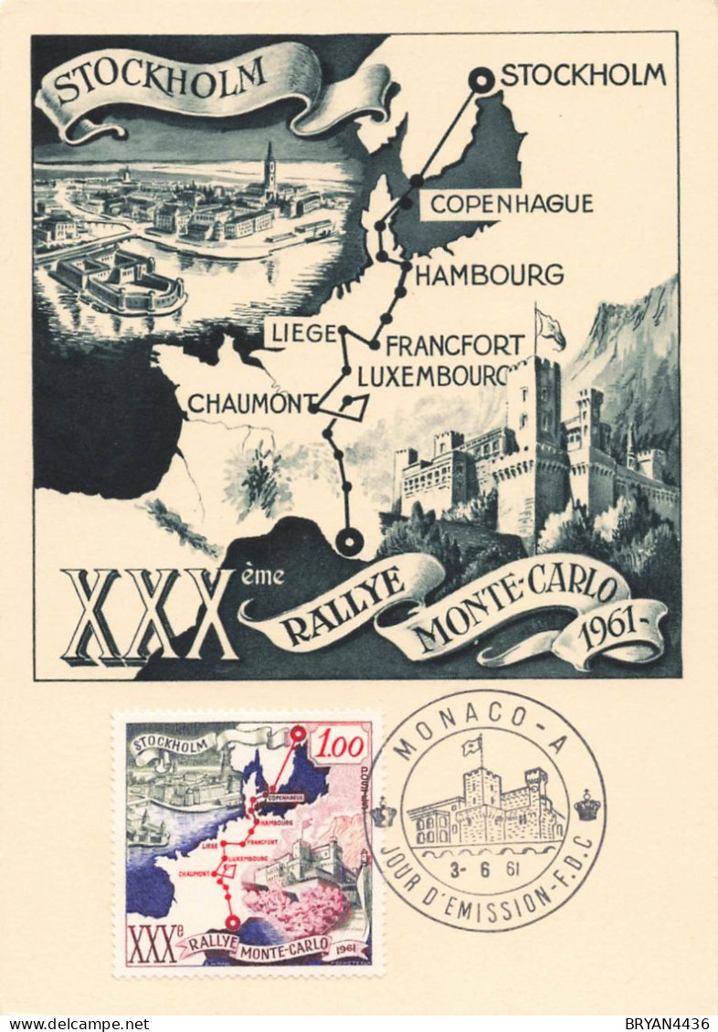 XXX ème RALLYE AUTOMOBILE De MONACO - 1961 - CARTE MAXIMUM -  TRES BON ETAT - Rallyes