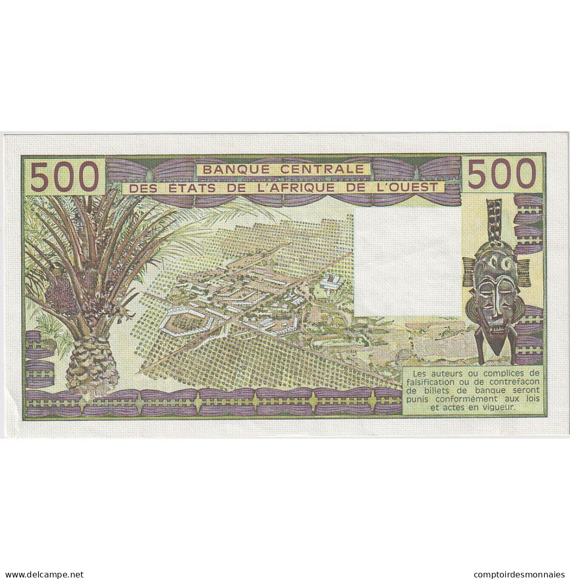 Communauté économique Des États De L'Afrique De L'Ouest, 500 Francs, 1986 - États D'Afrique De L'Ouest