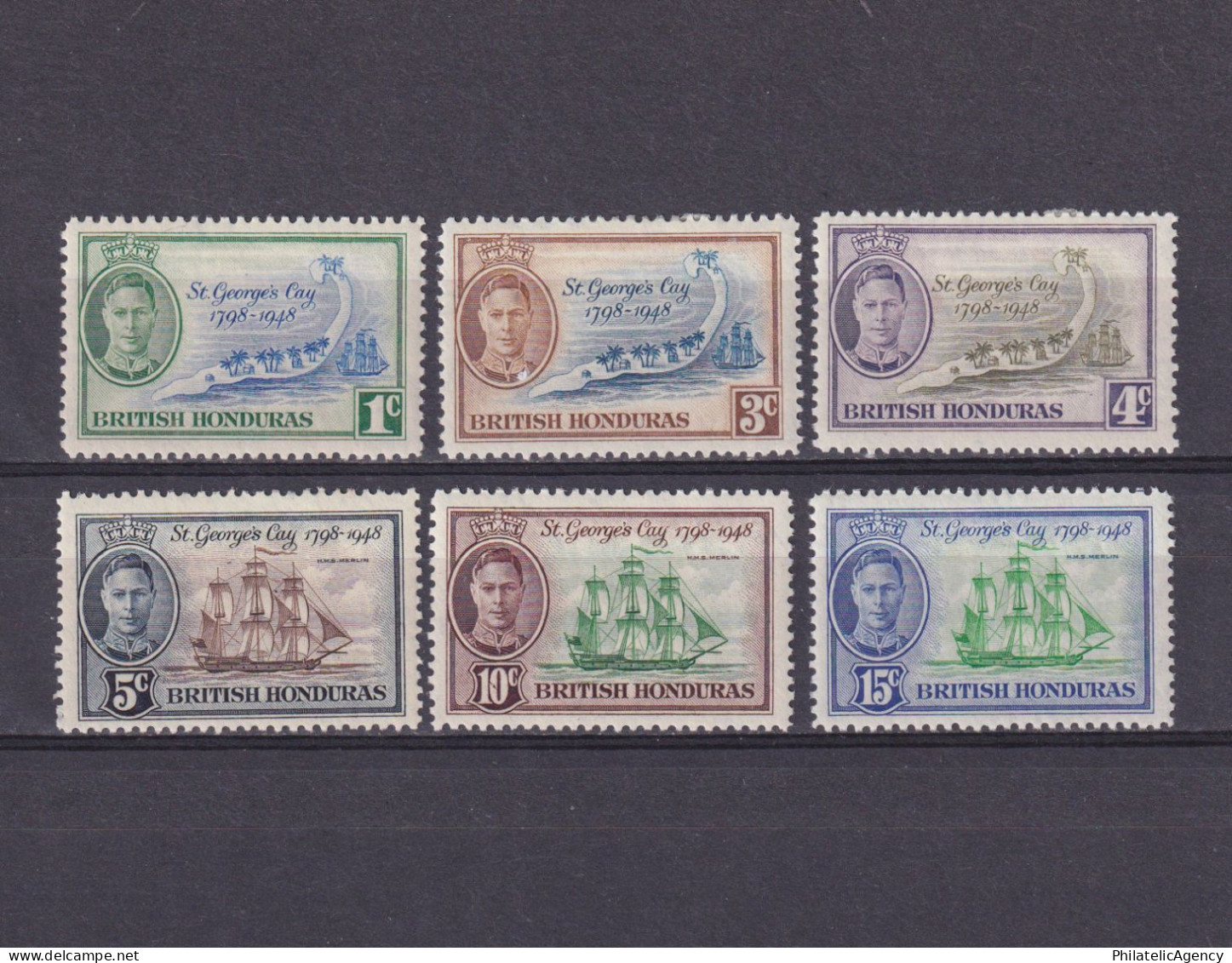 BRITISH HONDURAS 1949, SG #166-171, Ships, MH - Honduras Británica (...-1970)