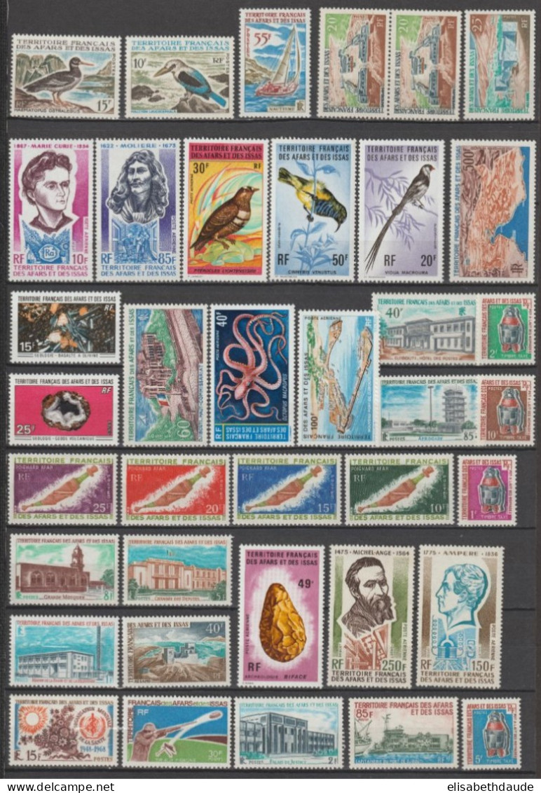 AFARS ET ISSAS - COLLECTION 1967/1975 ** MNH - COTE YVERT = 211 EUR. - Ungebraucht