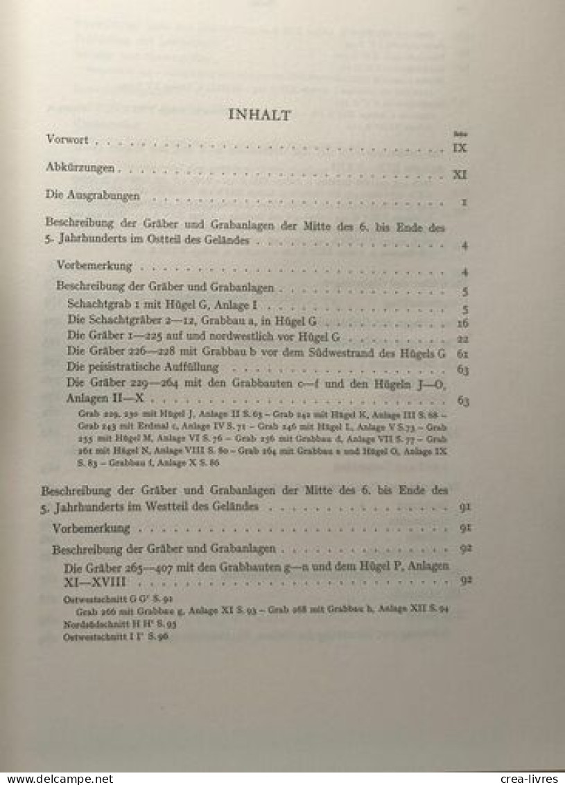 Die Nekropole Der Mitte Des 6. Bis Ende Des 5. Jahrhunderts - 1. Teil / Deutsches Archäologisches Insitut Kerameikos Erg - Archéologie