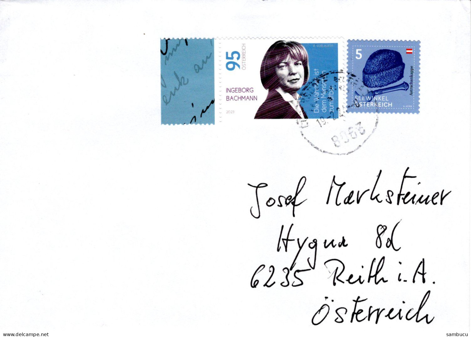 Brief Von 8063 Eggersdorf Bei Graz Mit 95 Cent Ingeborg Bachmann Randstück + 5 Cent 2024 - Lettres & Documents