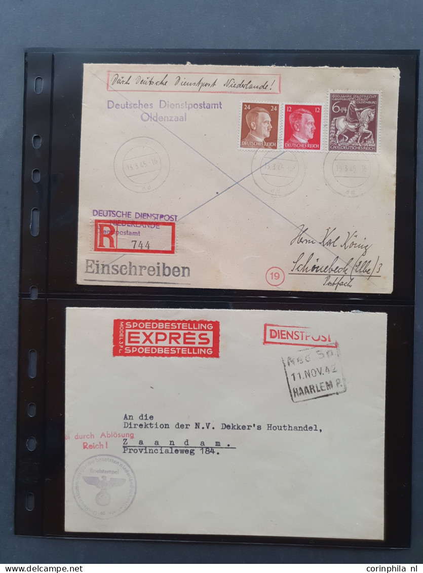 Cover 1941-1945 zeer gespecialiseerde collectie Deutsche Dienstpost Niederlande DDPN (ca. 650 poststukken) w.b. veel ech