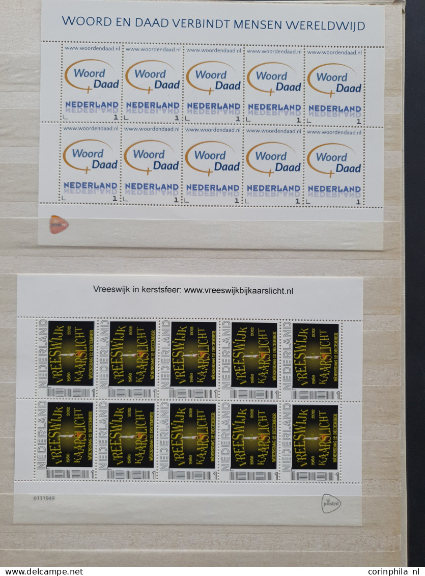 2005-2023 nominaal meest persoonlijke postzegels w.b. ca. €470, NL1 (ca. 1770x), Internationaal (ca. 30x) en December (5