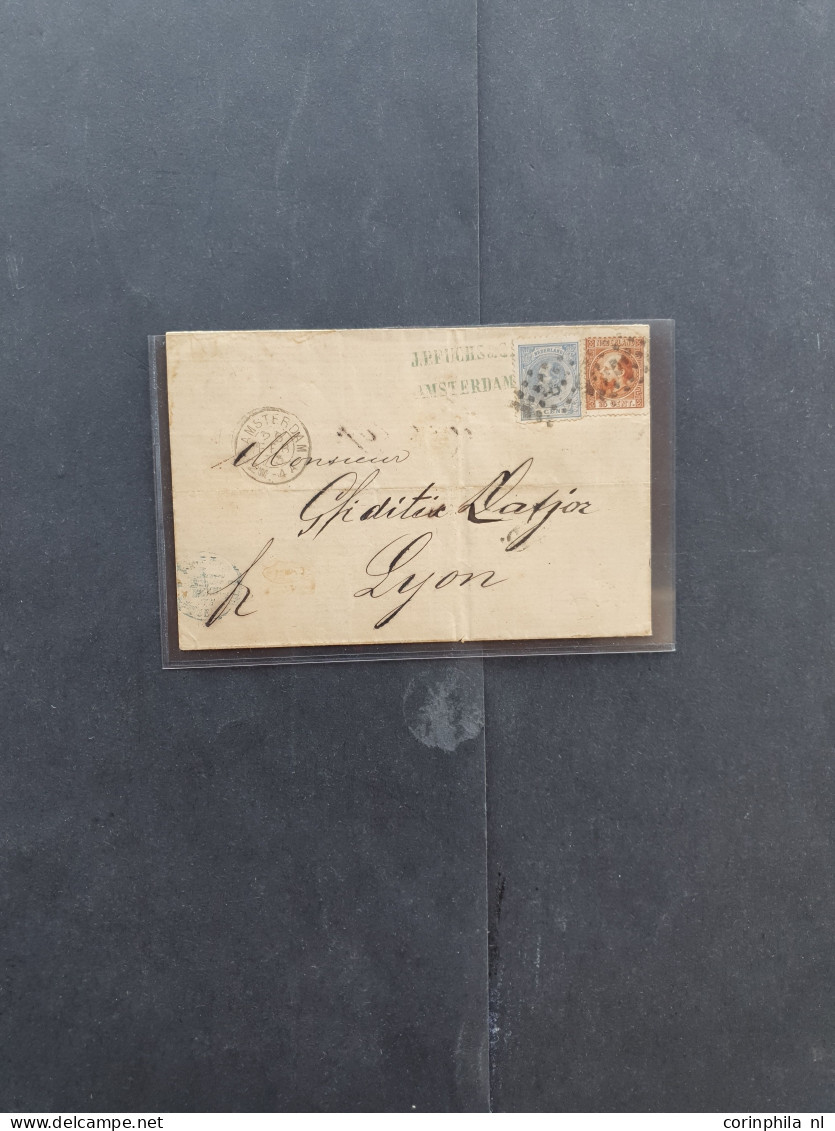 Cover 1795-1873, 6 Betere Poststukken W.b. Nr. 4 Op Onbestelbare Envelop Lokaal Te Amsterdam 1867 (12x Tevergeefs Aangeb - Collections