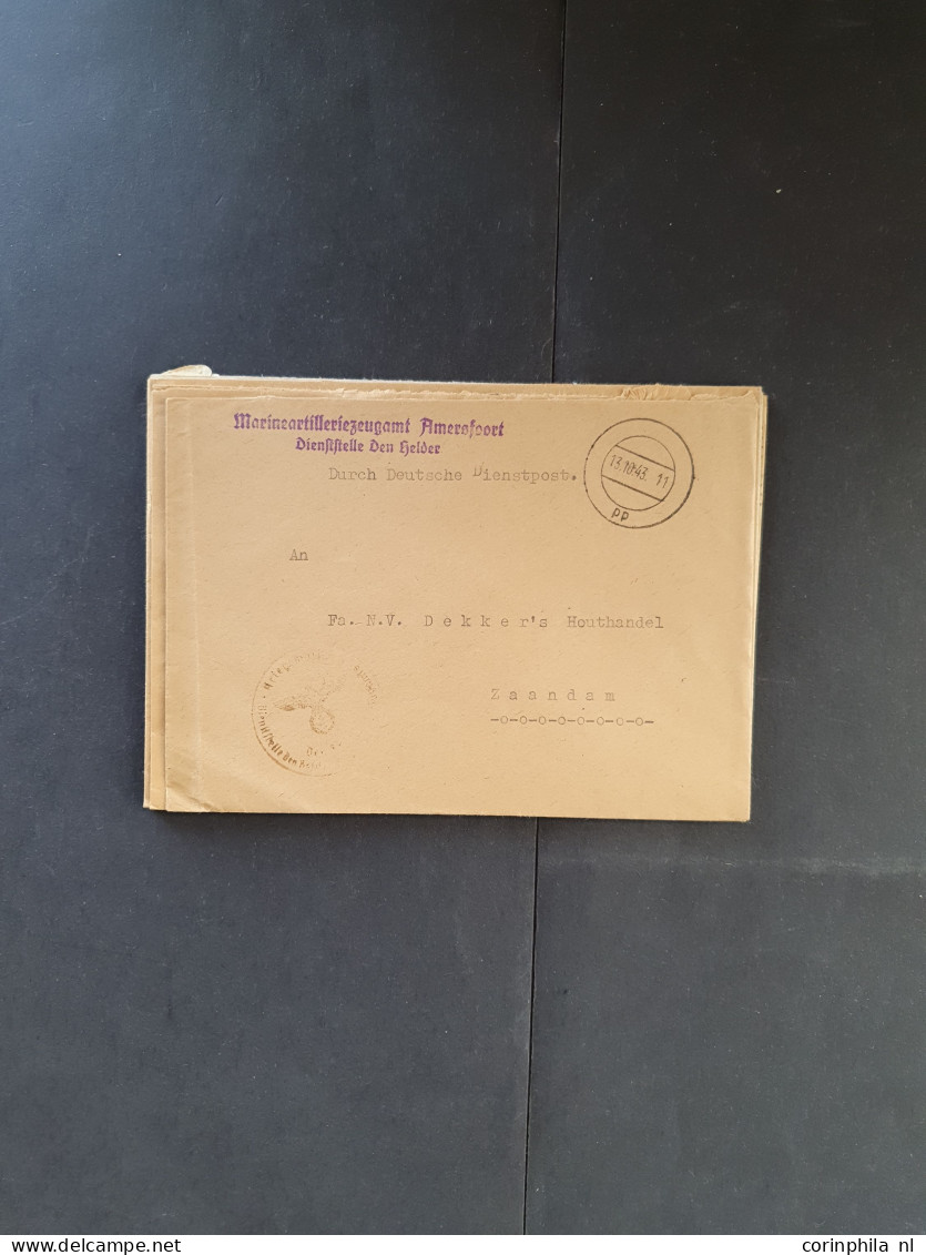 Cover 1940-1945 Deutsche Dienstpost Niederlande (DDPN) poststukken (ca. 550 ex.) alle ongefrankeerd en meest geadresseer