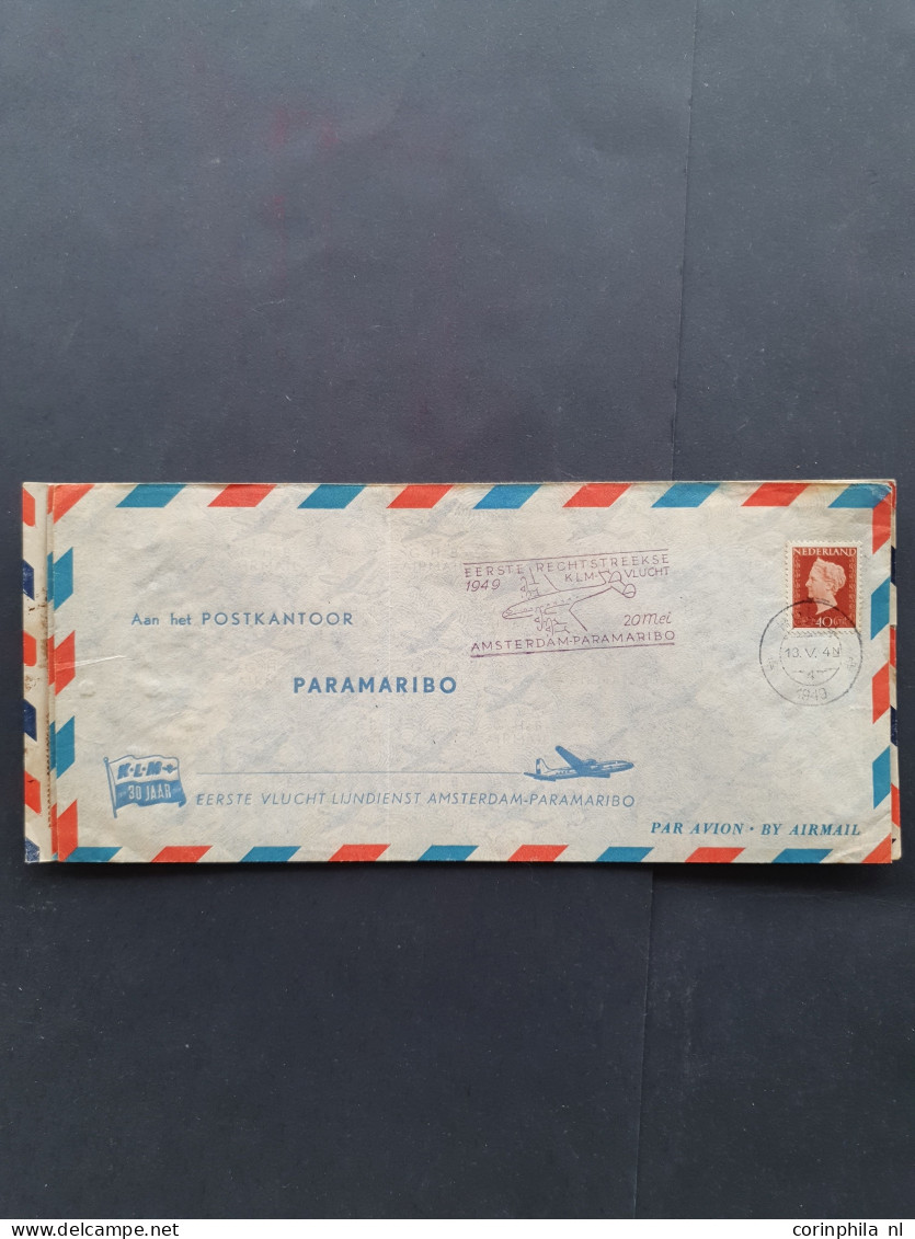 Cover , Airmail 1930-1970 Ca., Ca. 180 Luchtpoststukken Met O.a. Bernhardfonds (2x) In Schoenendoos. - Collections