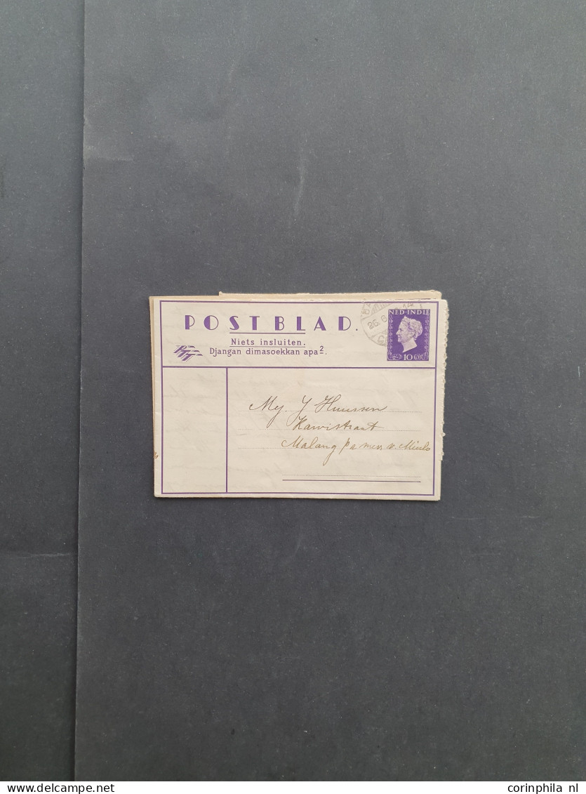 Cover , Airmail 1920-1940ca. Langebalkstempels A-Z Op Post(waarde)stuk (ca. 450 Stukken) W.b. Aangetekend, Censuur, Iets - Netherlands Indies