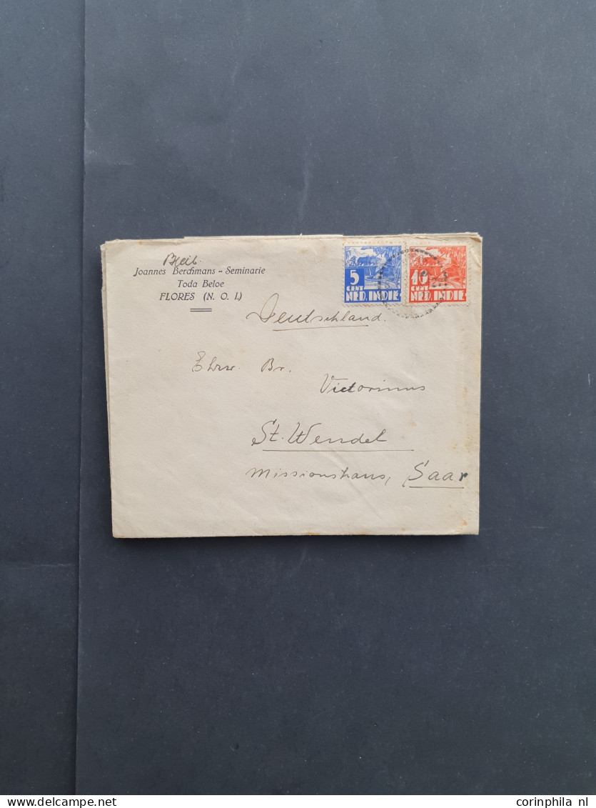 Cover , Airmail 1920-1940ca. langebalkstempels A-Z op post(waarde)stuk (ca. 450 stukken) w.b. aangetekend, censuur, iets