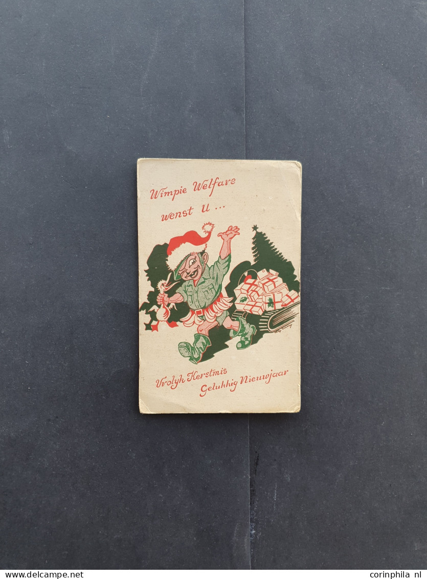 Cover 1946-1950 33 geïllustreerde prentbriefkaarten Onafhankelijkheidsoorlog alle kerst- en nieuwjaarswensen, meest seri