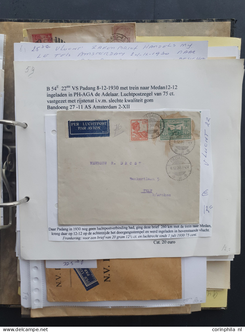 Cover , Airmail 1930-1940 luchtpost, ca. 40 luchtpoststukken (w.b. tevens Nederland), boekje Verzend met de Luchtpost, p