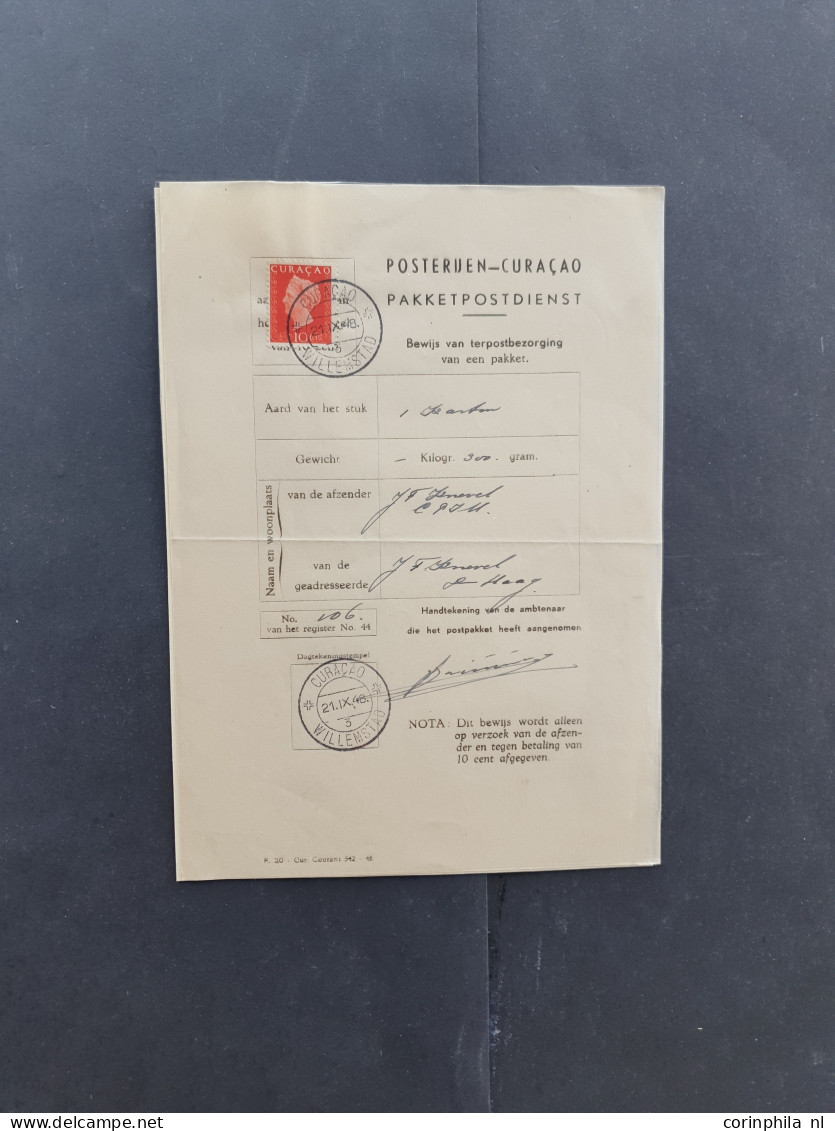 Cover 1930-1953, 9 Betere Enkelfrankeringen W.b. Palmentype 50 Cent Op Aangetekende Brief 1930 Naar De V.S., 1½ Gulden O - Curacao, Netherlands Antilles, Aruba