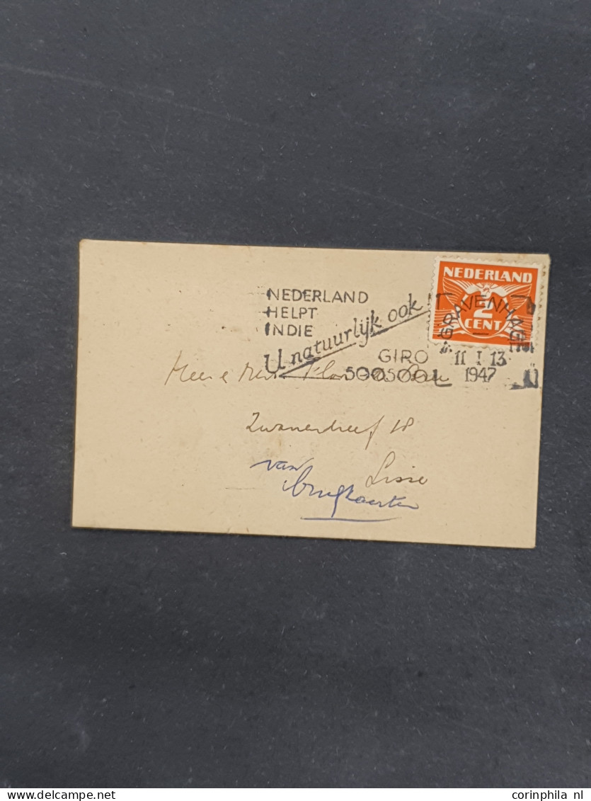 Cover , Airmail 1870-1948c. post(waarde)stukken (ca. 200 ex.) w.b. luchtpost(bladen), stempels, roodfrankeringen etc. in