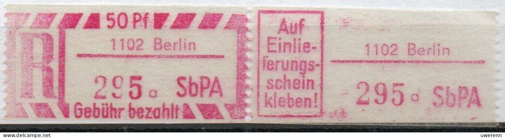 DDR Einschreibemarke Berlin SbPA Postfrisch, EM2B-1102aII Zh - Aangetekende Etiketten